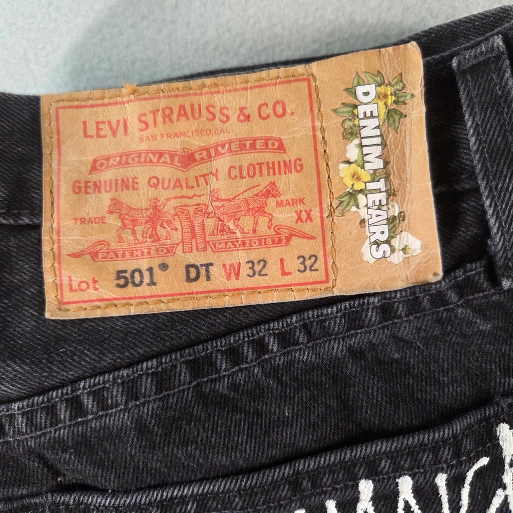 Stussy x Denim Tears x‎ Our Legacy TTL 501 Jeans Black Embroidered Script 32x32 - Picture 4 of 8